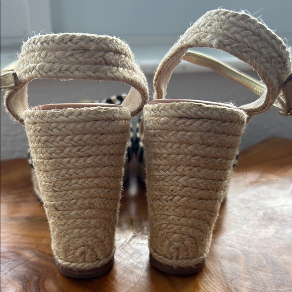 Kate Spade Black and White Striped Women's Sandals - Picture 3 of 4